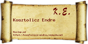 Kosztolicz Endre névjegykártya