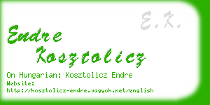 endre kosztolicz business card